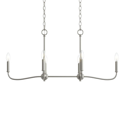 Progress Lighting P400466-009 Ilia 6-Light Brushed Nickel Linear Chandelier Additional View