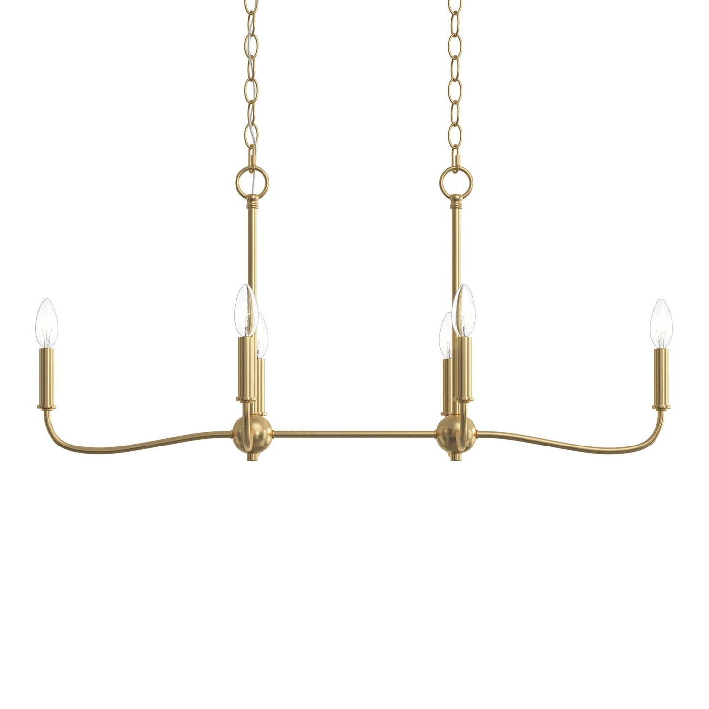 Progress Lighting P400466-191 Ilia Brushed Gold Linear Chandelier Additional View 6