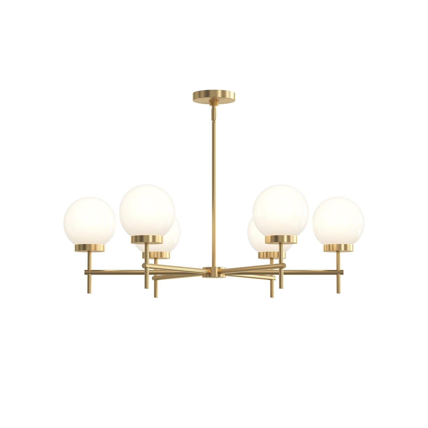 Progress Lighting P400469-191 Rigsby 6 Light Brushed Gold Chandelier - Front View