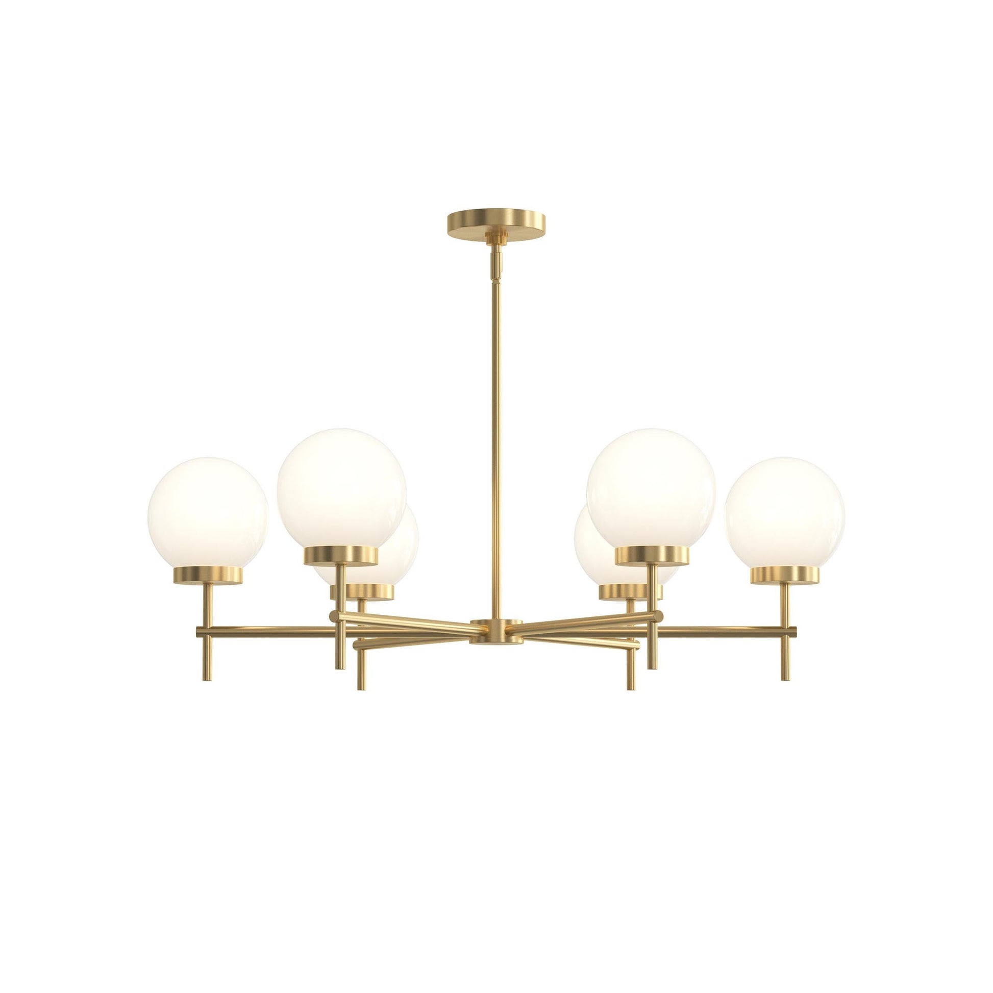 Progress Lighting P400469-191 Rigsby 6 Light Brushed Gold Chandelier - Front View