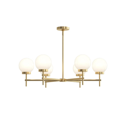 Progress Lighting P400469-191 Rigsby 6 Light Brushed Gold Chandelier - Front View