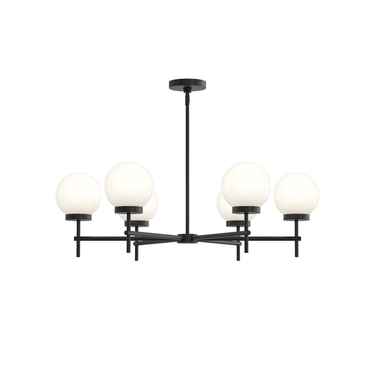 Progress Lighting P400469-31M Rigsby 6-Light Matte Black Chandelier - Front View