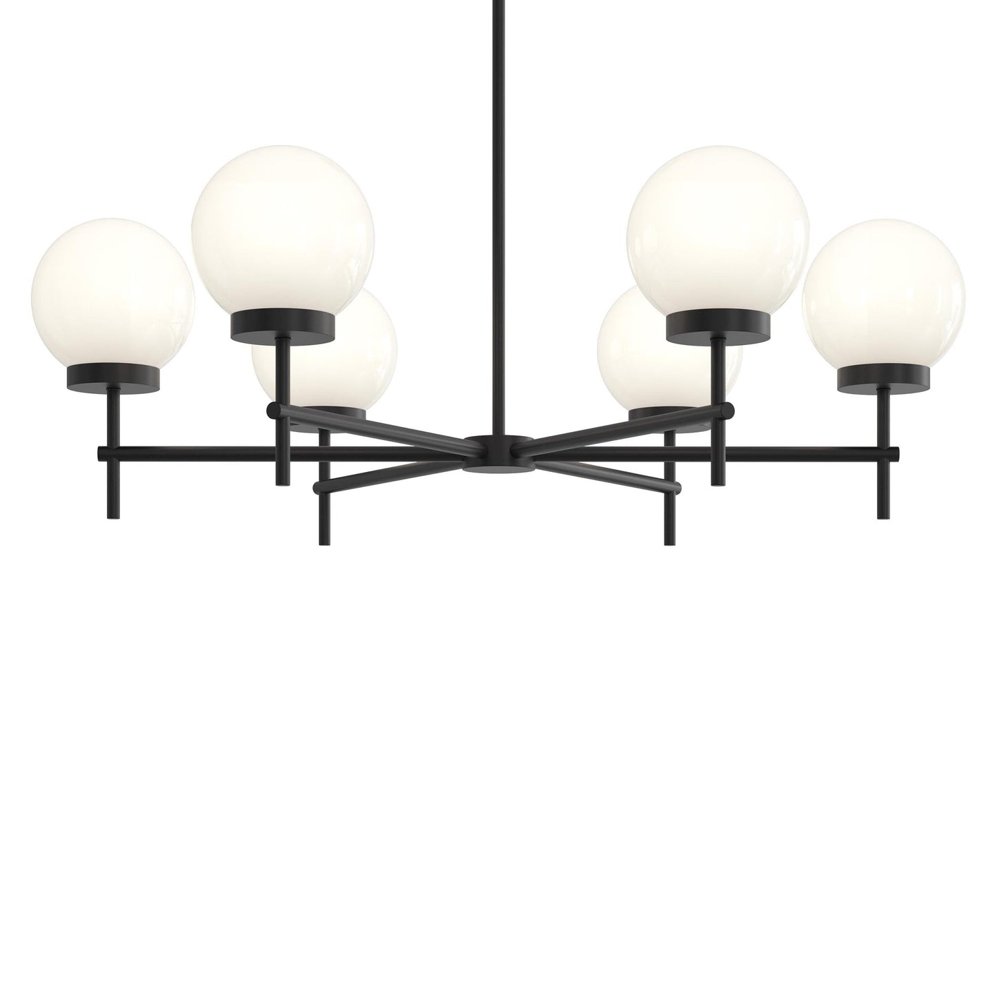 Progress Lighting P400469-31M Rigsby 6 Light 36 Inch Matte Black Chandelier Ceiling Light