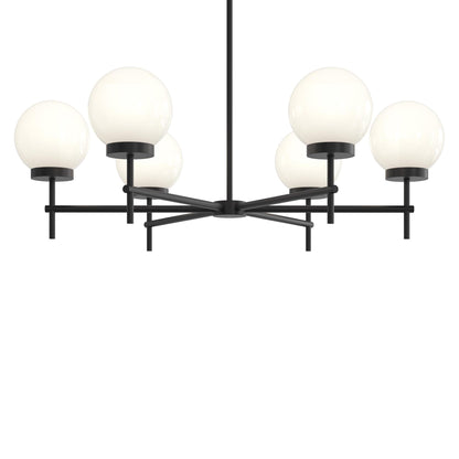 Progress Lighting P400469-31M Rigsby 6 Light 36 Inch Matte Black Chandelier Ceiling Light