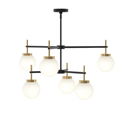 Progress Lighting P400470-319 Rigsby 6 Light Matte Black with Brushed Gold Chandelier - Additional View