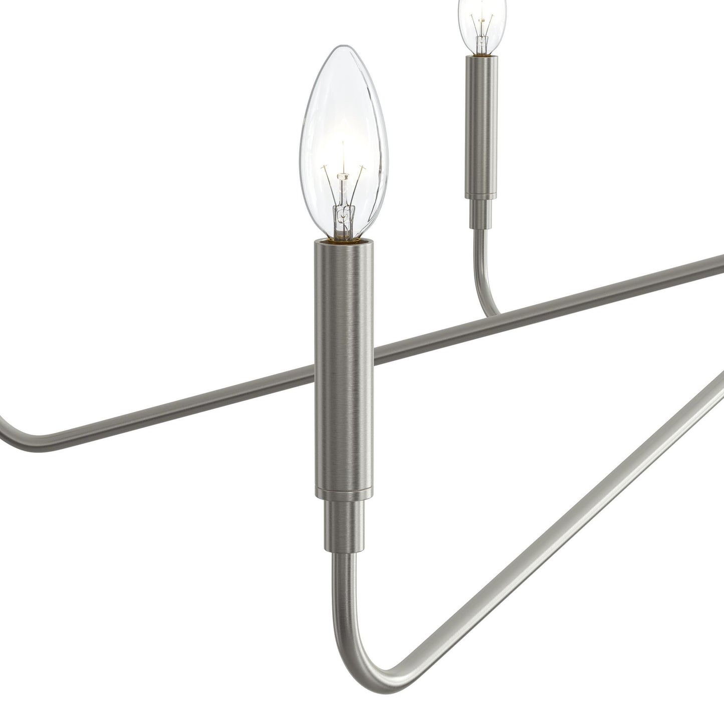 Progress Lighting P400472-009 Pilar 6 Light 40 inch Brushed Nickel Chandelier Ceiling Light