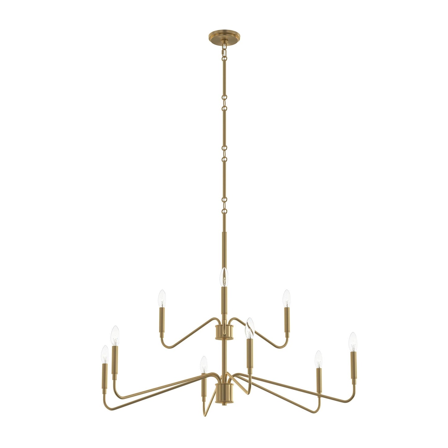 Progress Lighting P400474-191 Pilar 9 Light 40 inch Brushed Gold Chandelier - Main Product Image