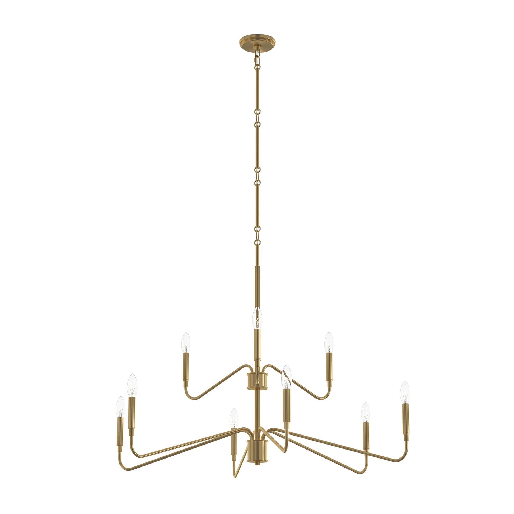 Progress Lighting P400474-191 Pilar 9 Light 40 inch Brushed Gold Chandelier - Main Product Image