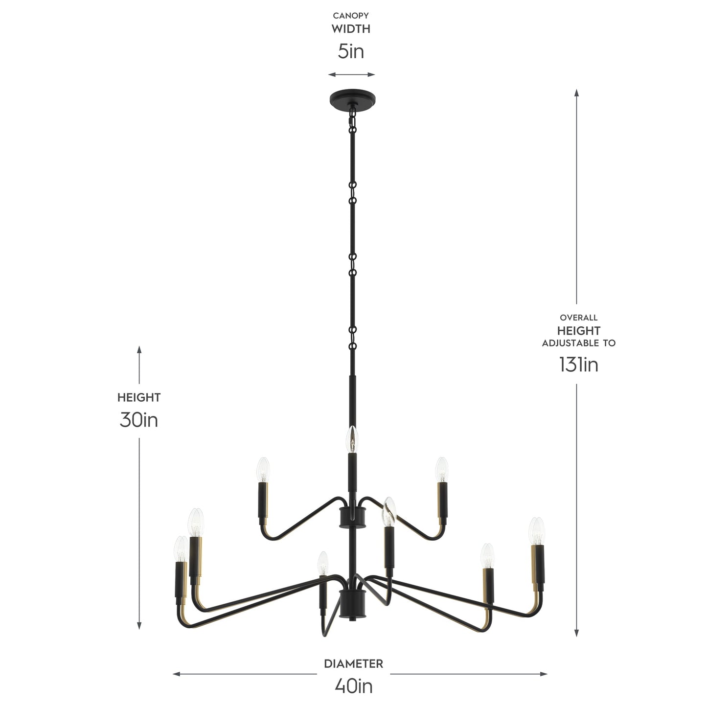 Progress Lighting P400474-31M Pilar Chandelier Dimensions - 40 inch Diameter 30 inch Height