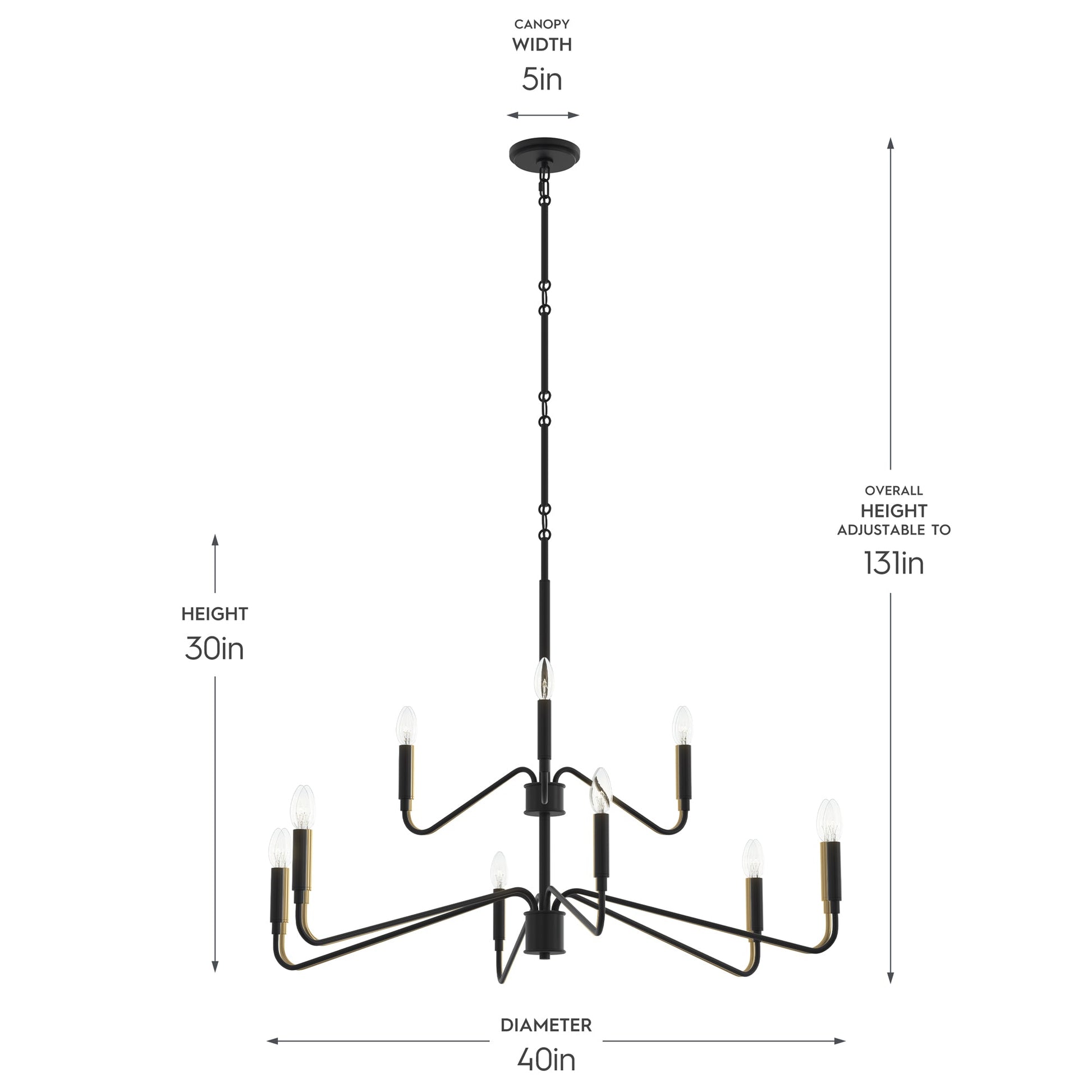 Progress Lighting P400474-31M Pilar Chandelier Dimensions - 40 inch Diameter 30 inch Height