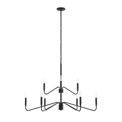 Progress Lighting P400474-31M Pilar 9 Light Matte Black Chandelier