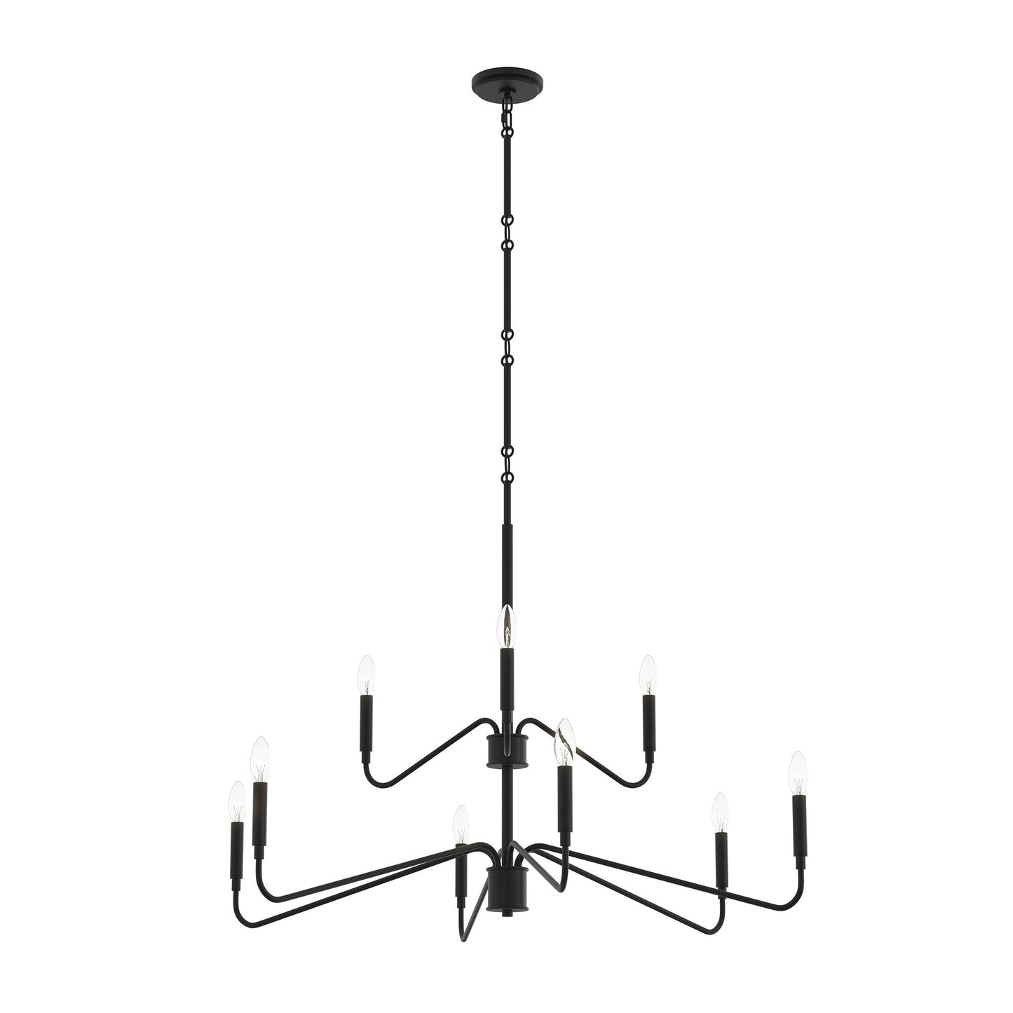 Progress Lighting P400474-31M Pilar 9 Light Matte Black Chandelier Main Product Image