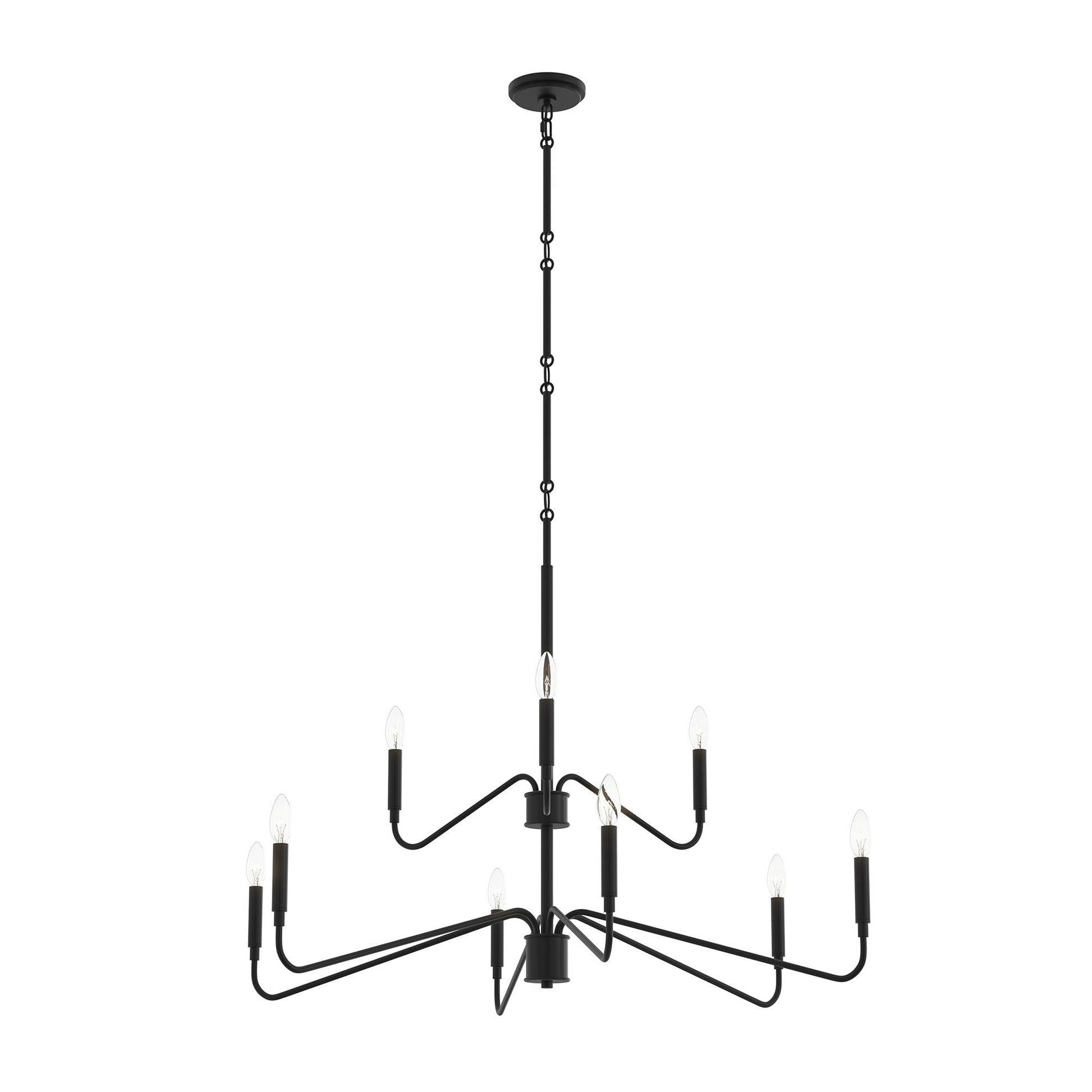 Progress Lighting P400474-31M Pilar 9 Light Matte Black Chandelier Main Product Image