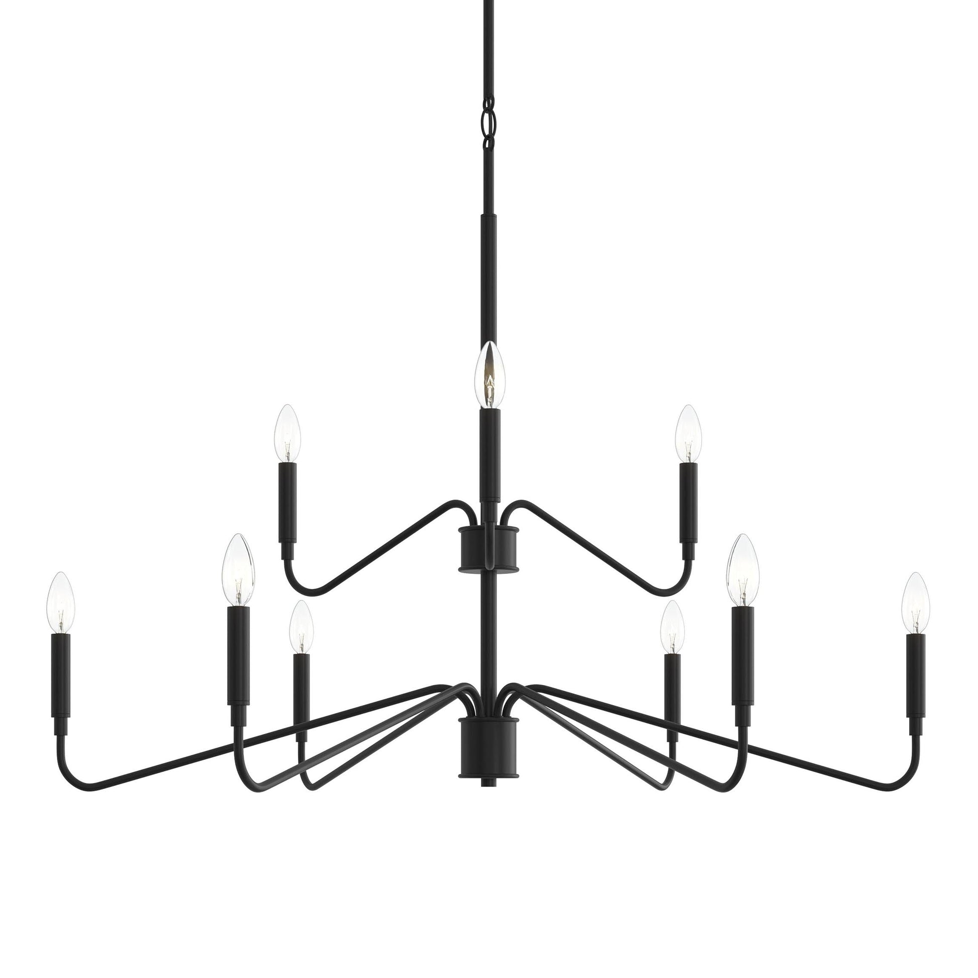 Progress Lighting P400474-31M Pilar 9 Light Matte Black Chandelier