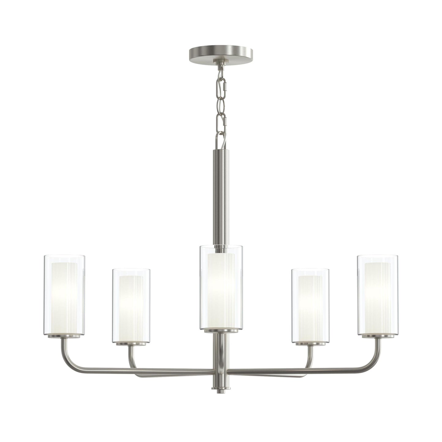 Progress Lighting P400475-009 Mack 5 Light Brushed Nickel Chandelier front view