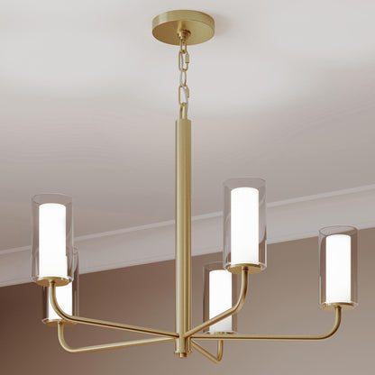Progress Lighting P400475-191 Mack Brushed Gold Chandelier - Room Application Shot