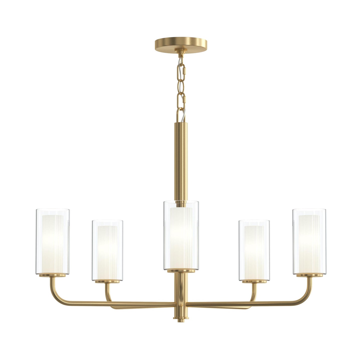 Progress Lighting P400475-191 Mack 5 Light Brushed Gold Chandelier - Front View