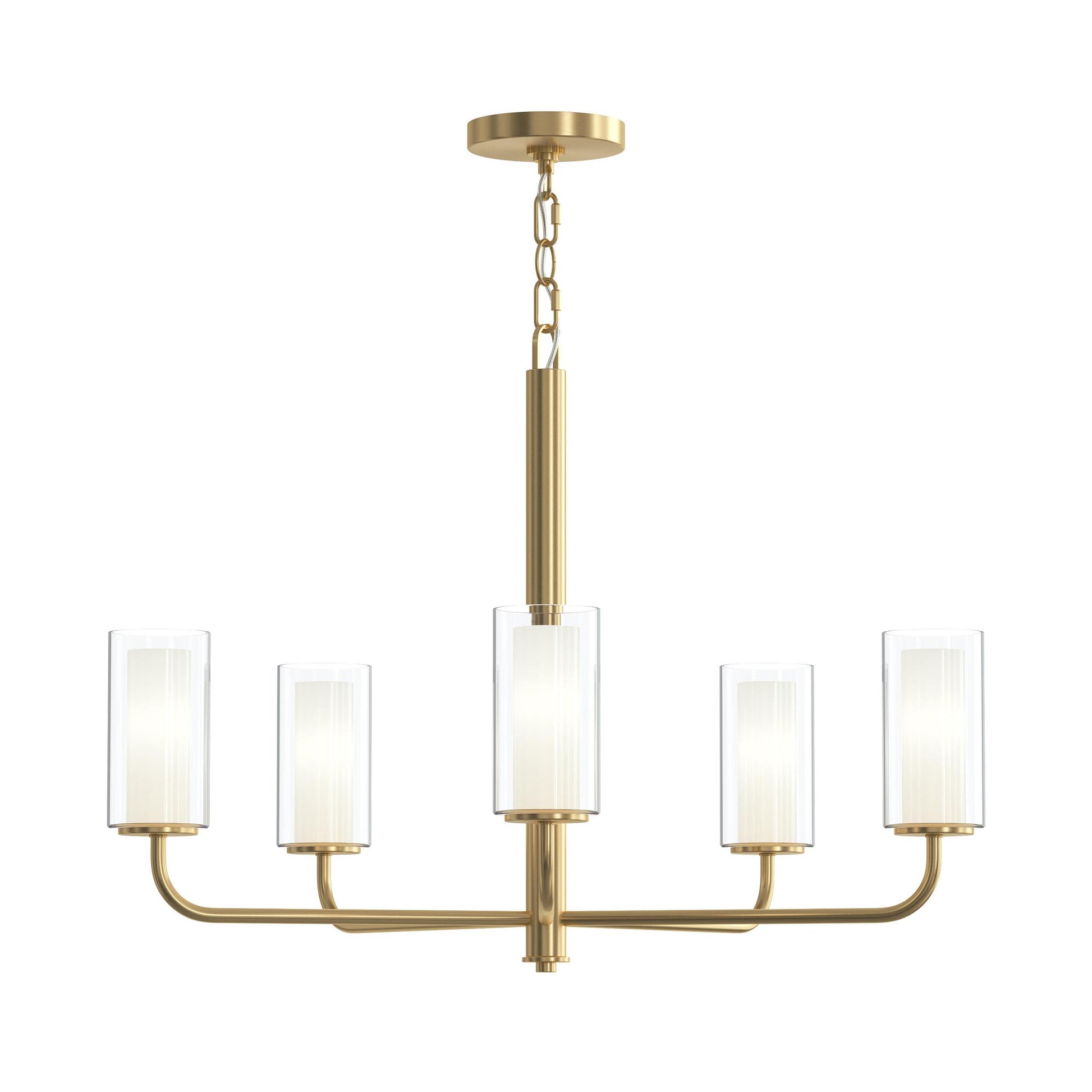 Progress Lighting P400475-191 Mack 5 Light Brushed Gold Chandelier - Front View