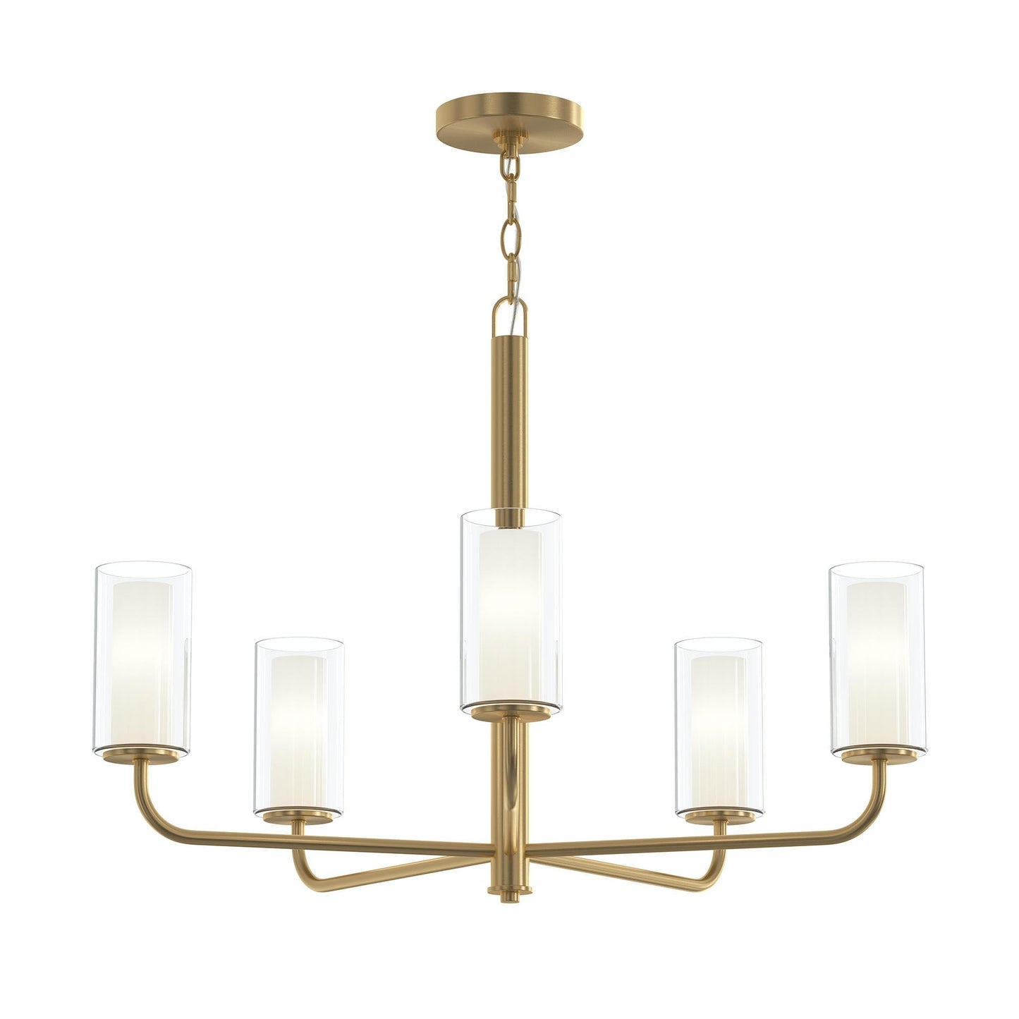 Progress Lighting P400475-191 Mack 5 Light 28 Inch Brushed Gold Chandelier Ceiling Light - Main Product Image