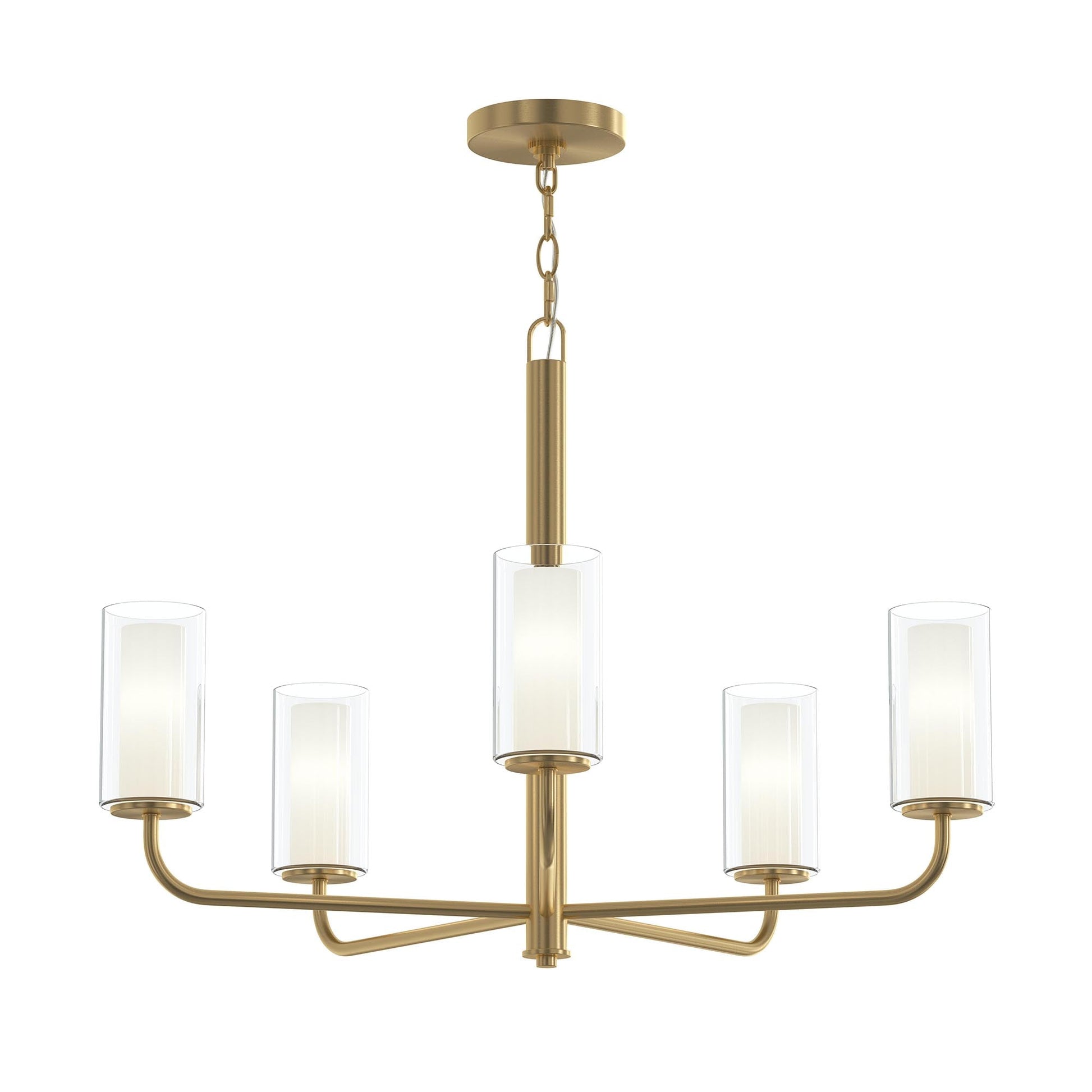Progress Lighting P400475-191 Mack 5 Light 28 Inch Brushed Gold Chandelier Ceiling Light - Main Product Image