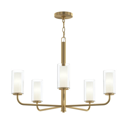 Progress Lighting P400475-191 Mack 5 Light 28 Inch Brushed Gold Chandelier Ceiling Light - Main Product Image