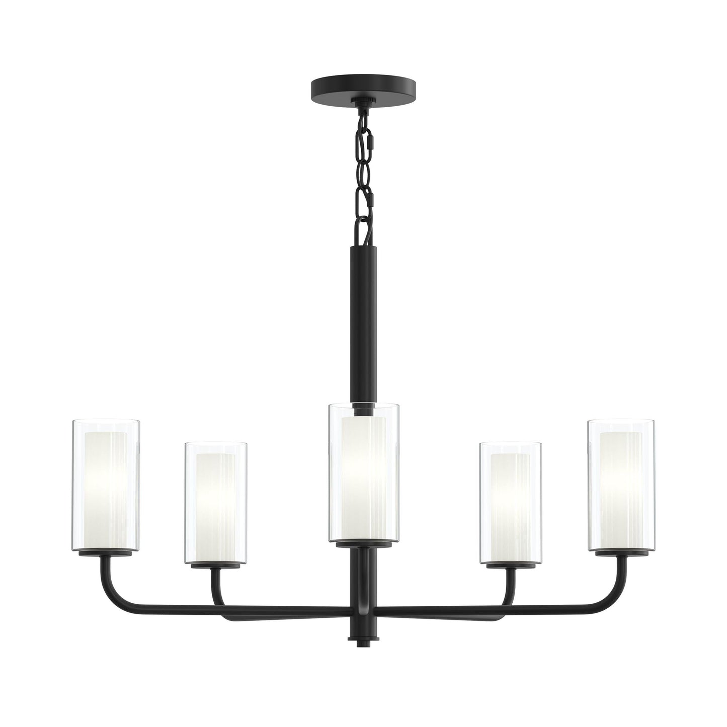 Progress Lighting P400475-31M Mack 5 Light 28 inch Matte Black Chandelier - Front View