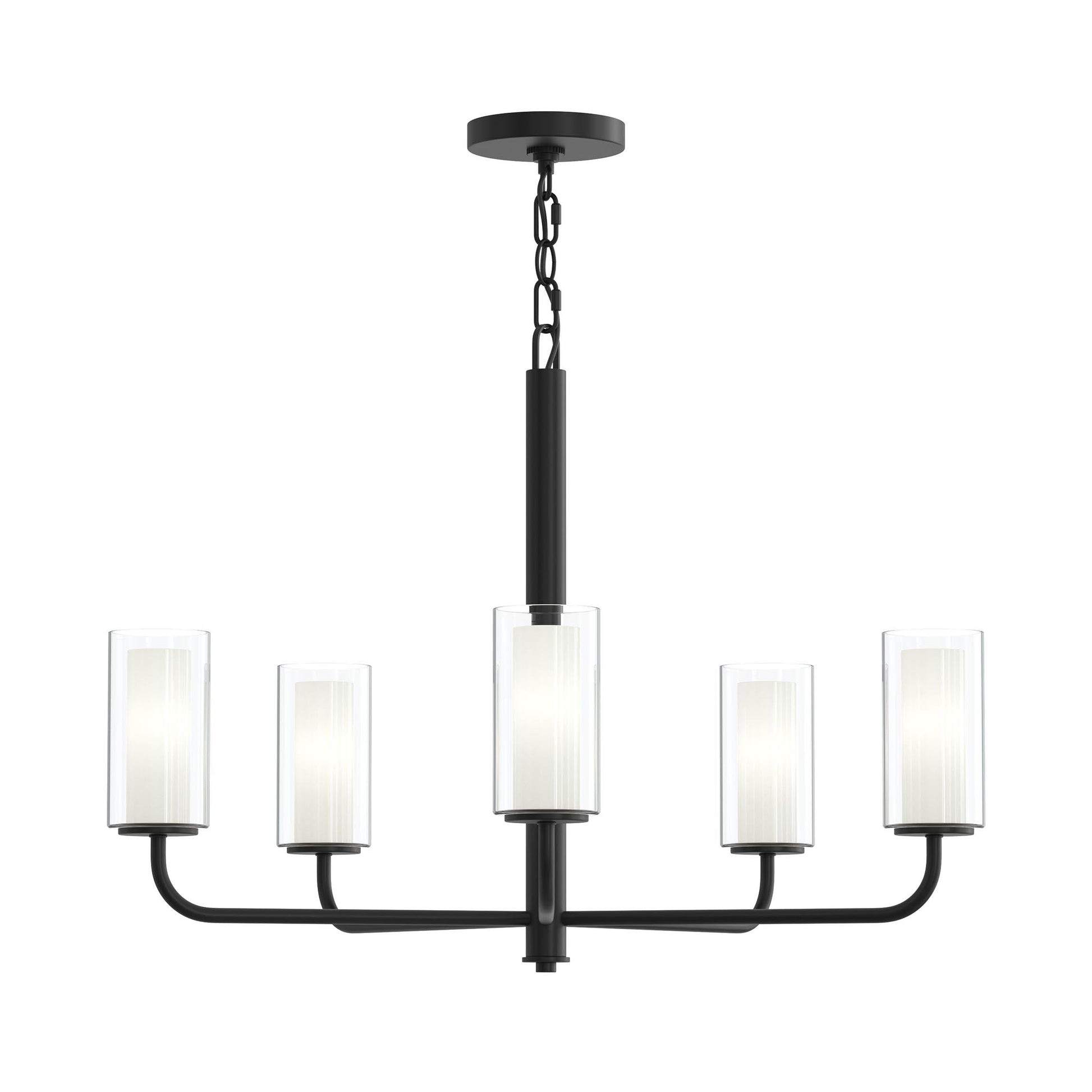 Progress Lighting P400475-31M Mack 5 Light 28 inch Matte Black Chandelier - Front View