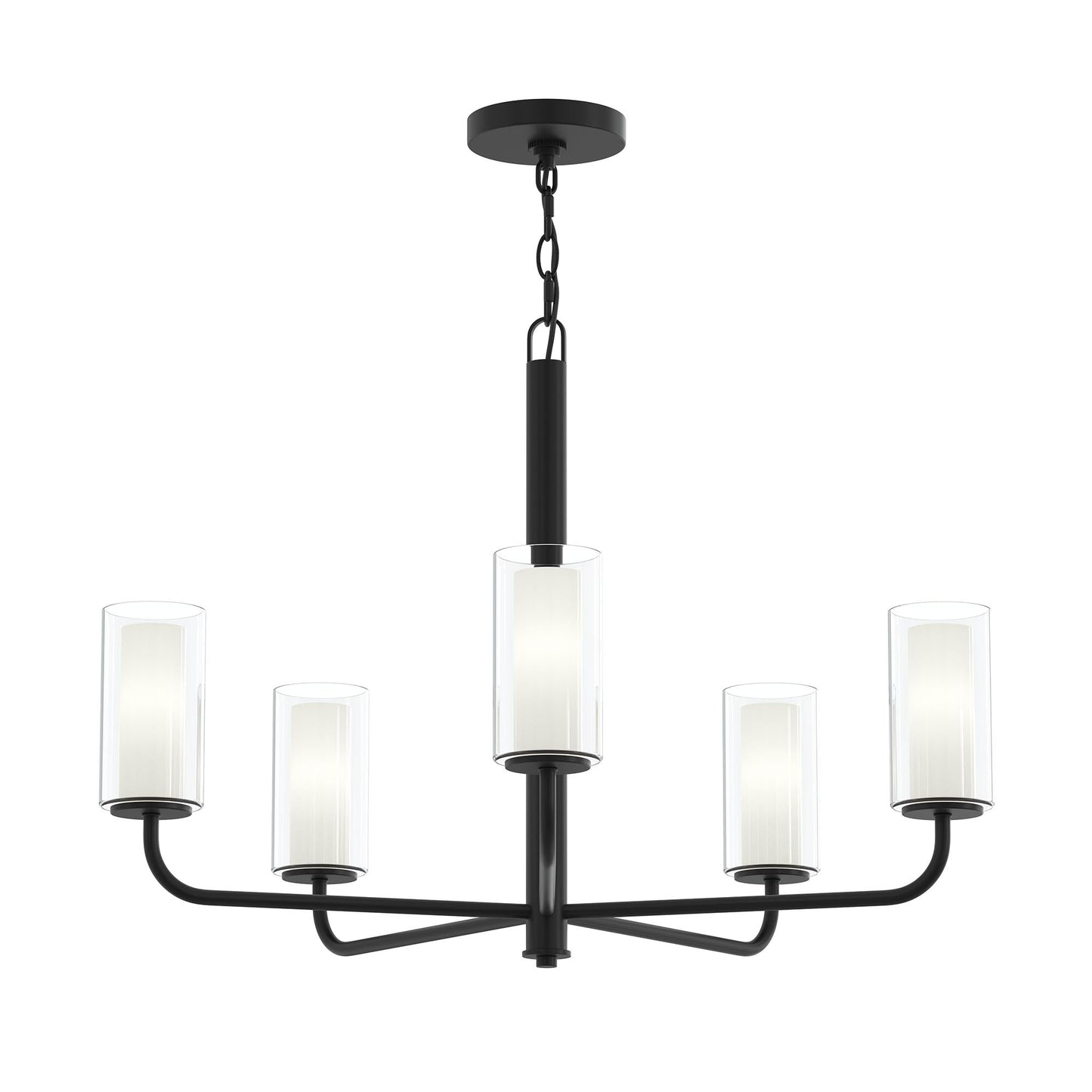 Progress Lighting P400475-31M Mack 5 Light 28 inch Matte Black Chandelier Ceiling Light - Main Product Image
