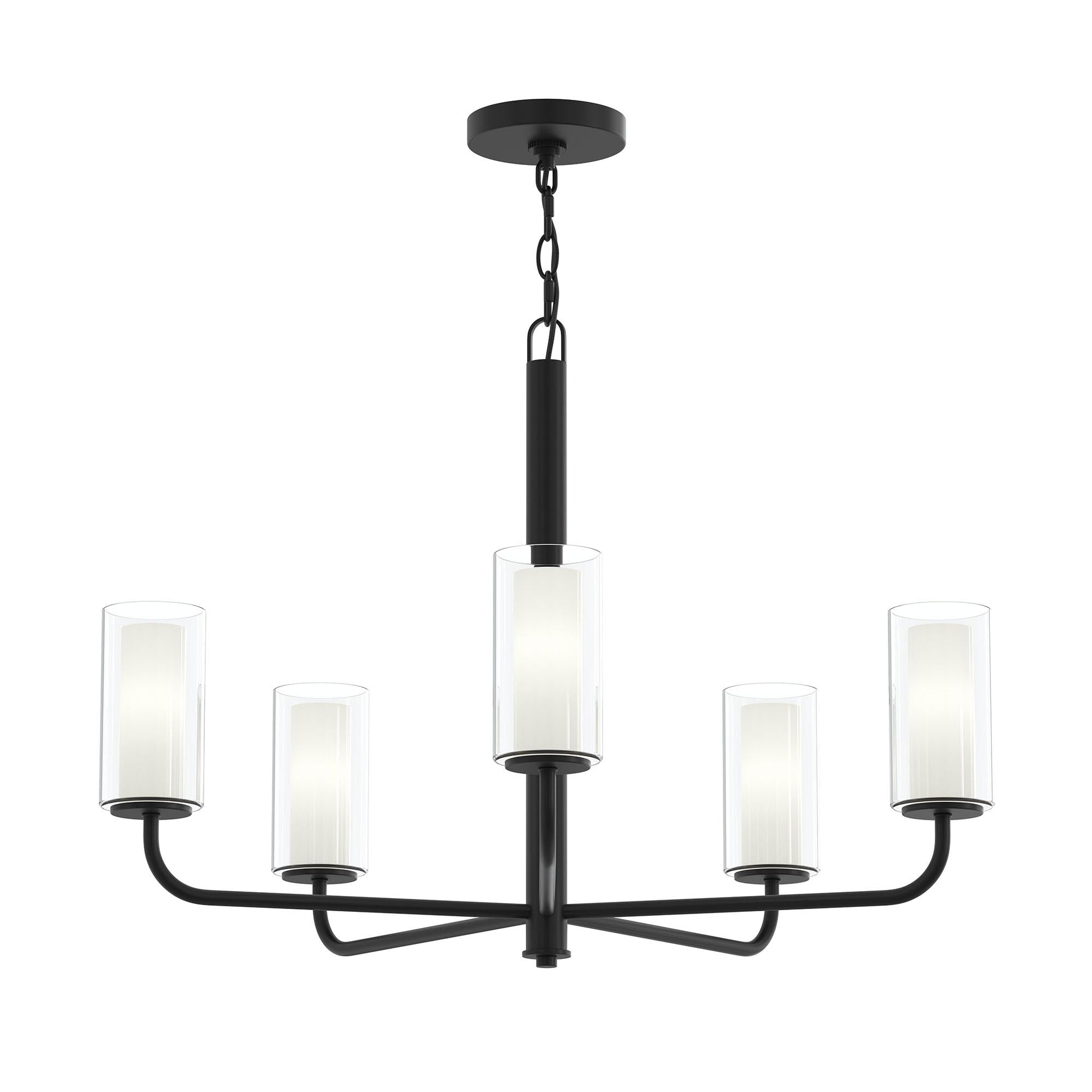 Progress Lighting P400475-31M Mack 5 Light 28 inch Matte Black Chandelier Ceiling Light - Main Product Image