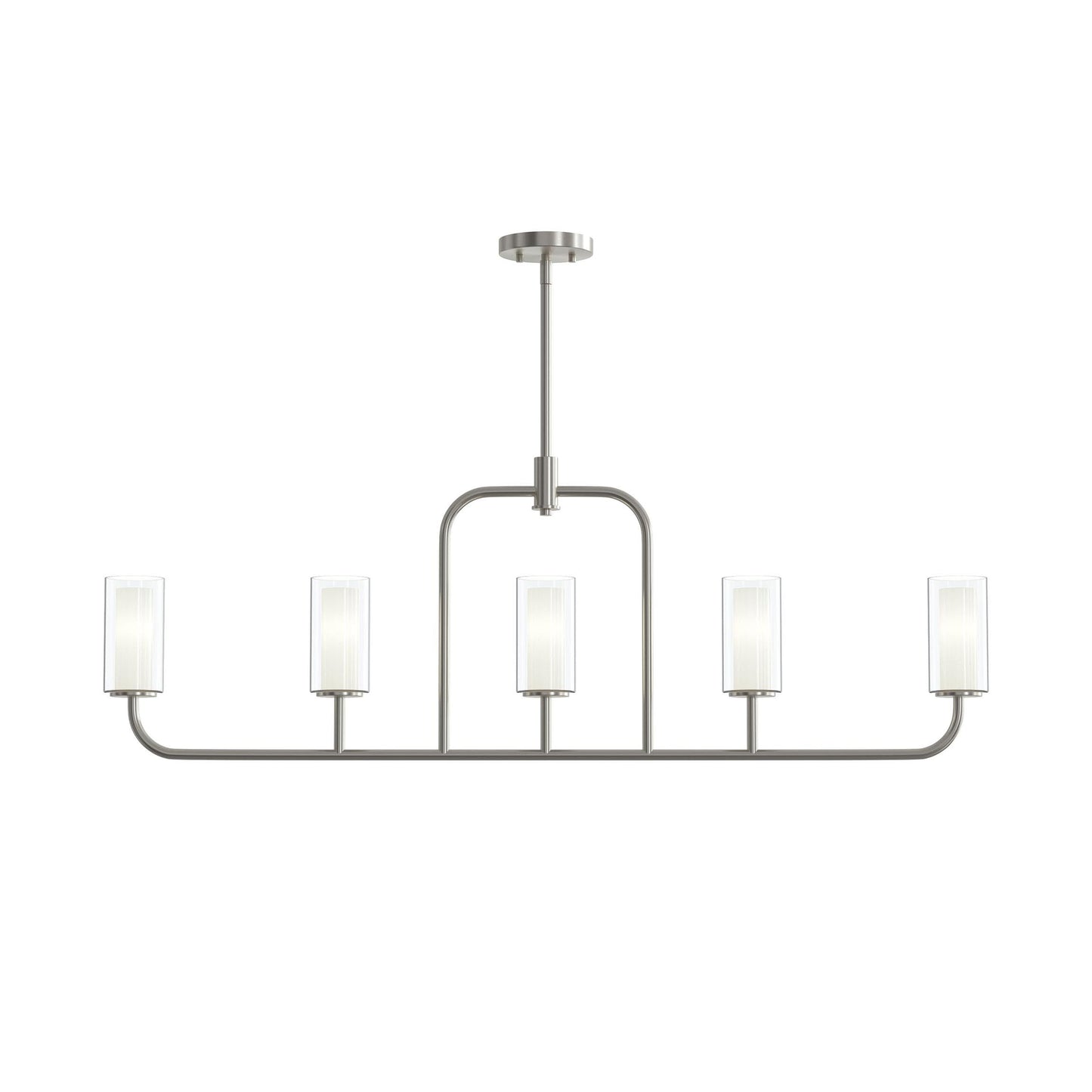 Progress Lighting P400476-009 Mack 5 Light 46 inch Brushed Nickel Linear Chandelier - Front View