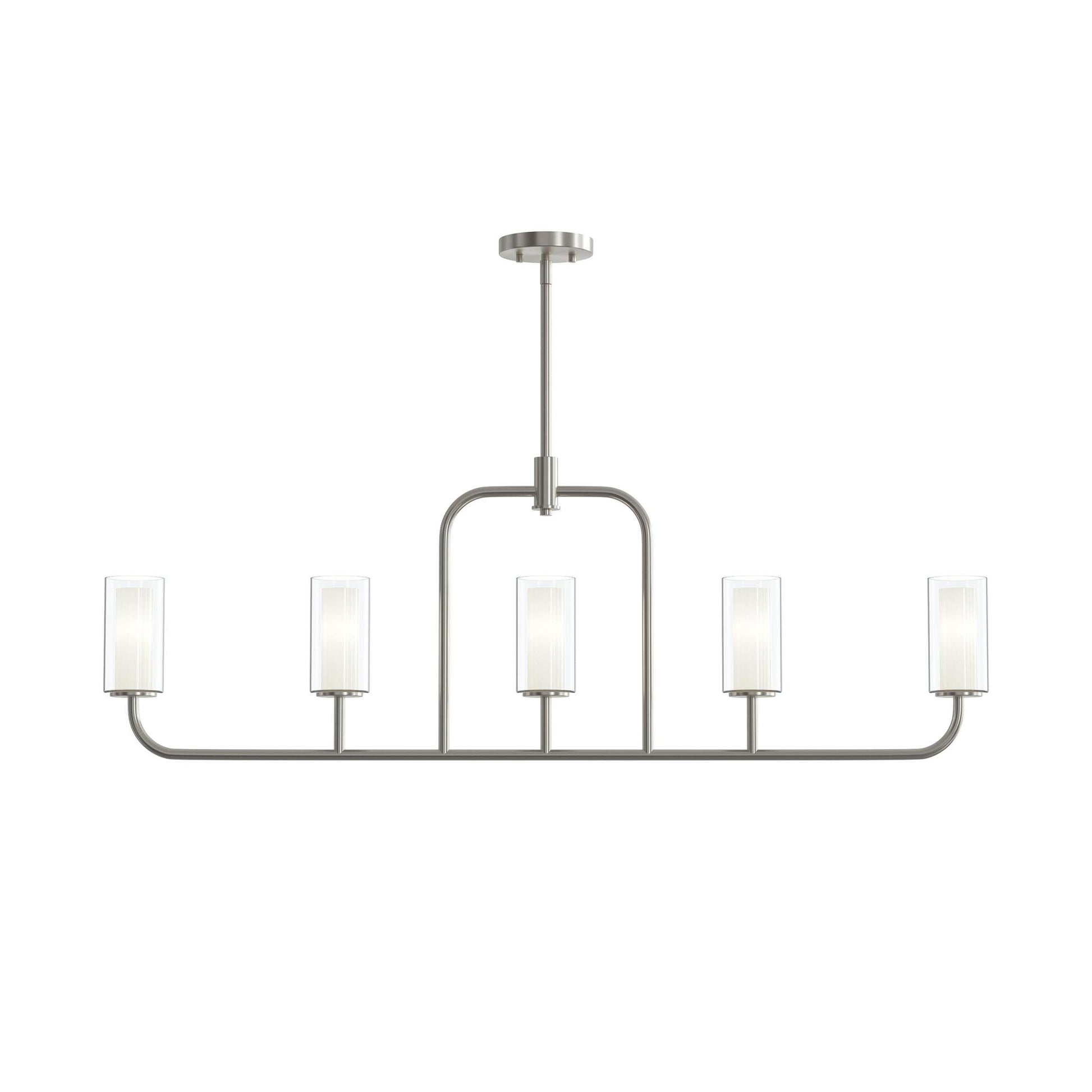 Progress Lighting P400476-009 Mack 5 Light 46 inch Brushed Nickel Linear Chandelier - Front View