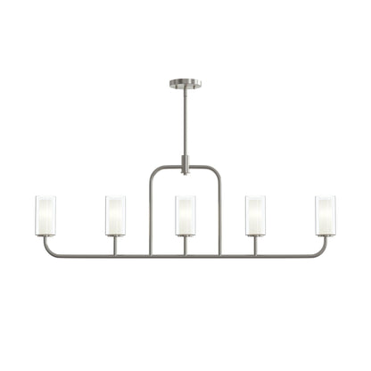 Progress Lighting P400476-009 Mack 5 Light 46 inch Brushed Nickel Linear Chandelier - Front View