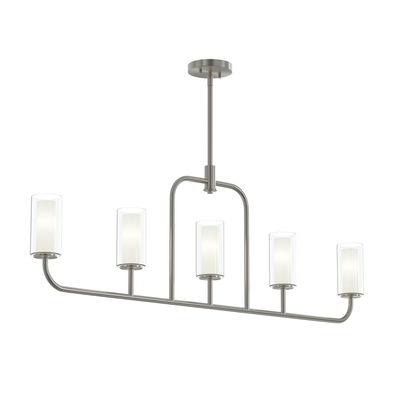 Progress Lighting P400476-009 Mack 5 Light 46 inch Brushed Nickel Linear Chandelier - Main Product Image