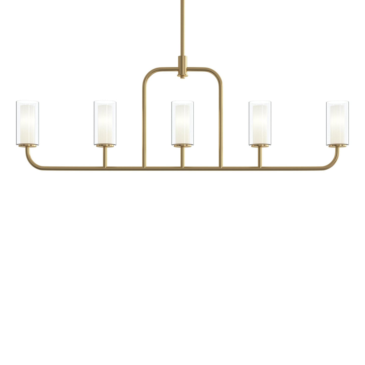 Progress Lighting P400476-191 Mack 5 Light Brushed Gold Linear Chandelier - Detail View 8