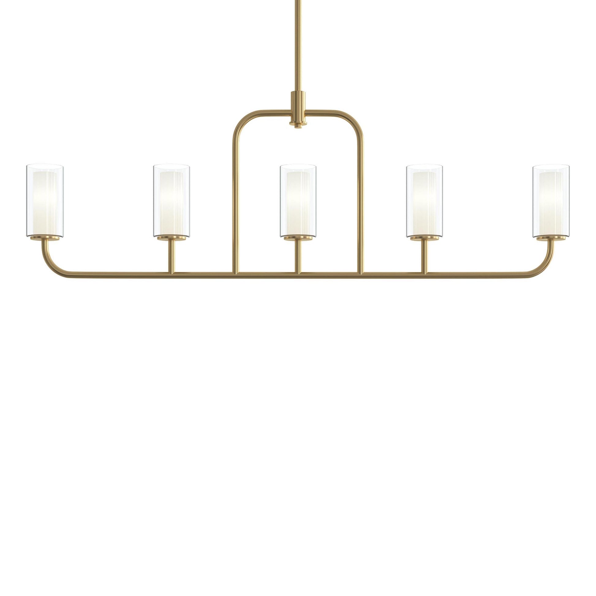 Progress Lighting P400476-191 Mack 5 Light Brushed Gold Linear Chandelier - Detail View 8