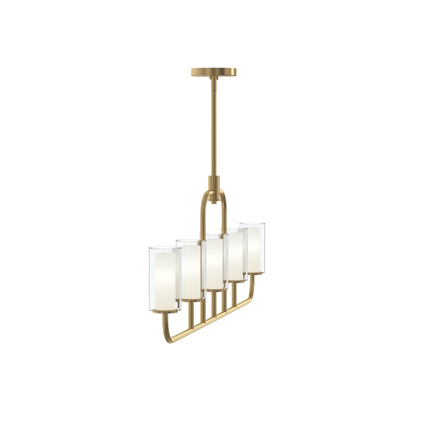 Progress Lighting P400476-191 Mack 5 Light Brushed Gold Linear Chandelier - Detail View 9