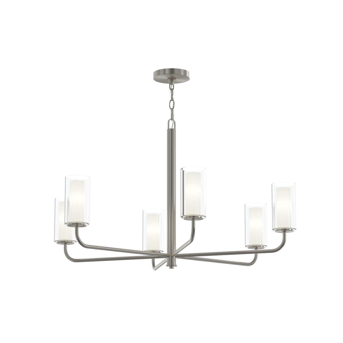 Progress Lighting P400477-009 Mack 6 Light 34 inch Brushed Nickel Chandelier Ceiling Light