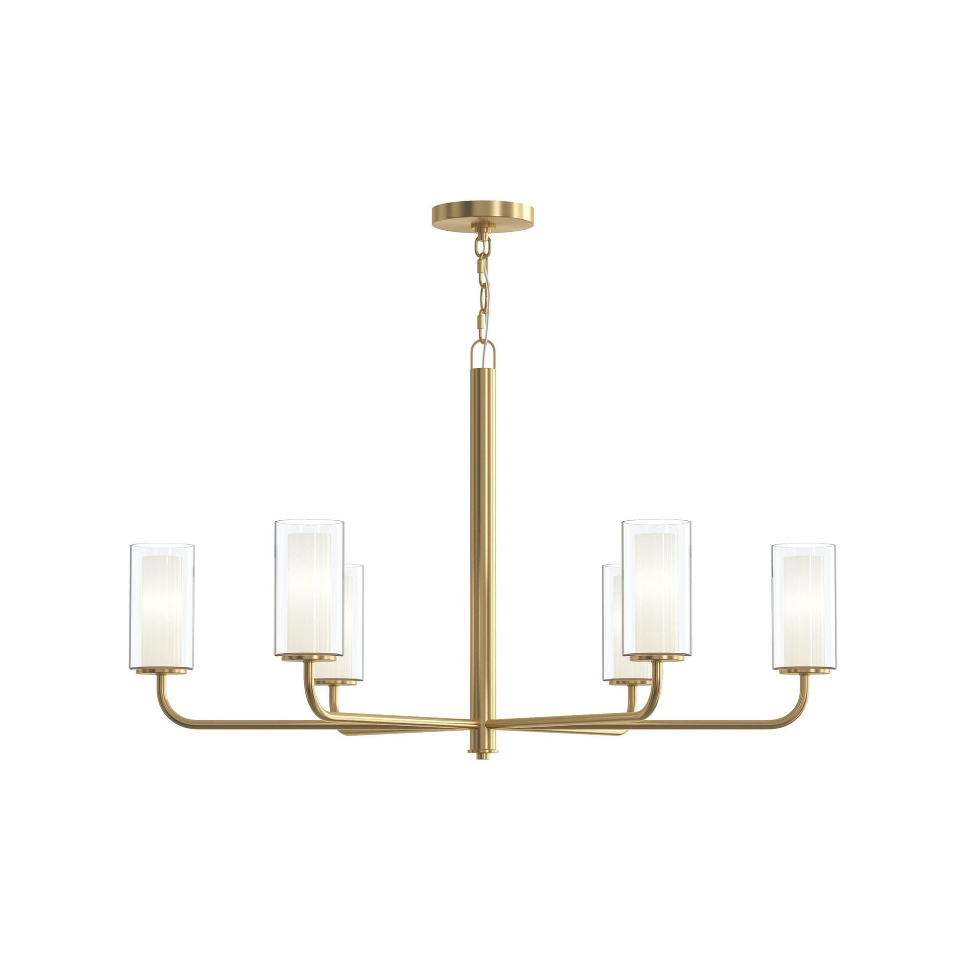 Progress Lighting P400477-191 Mack 6 Light Brushed Gold Chandelier