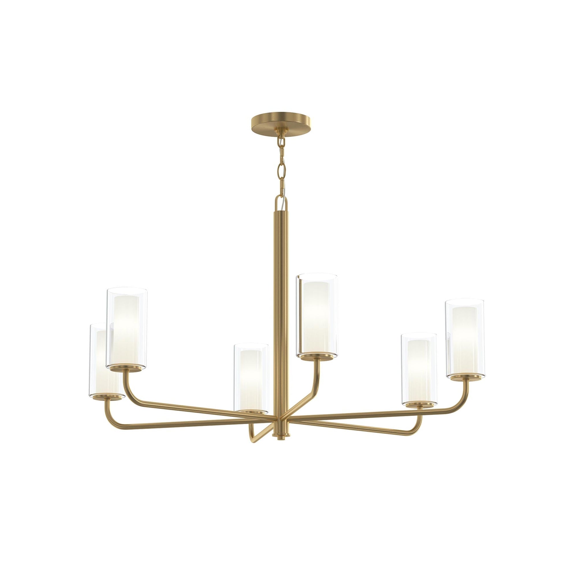 Progress Lighting P400477-191 Mack 6 Light Brushed Gold Chandelier Ceiling Light