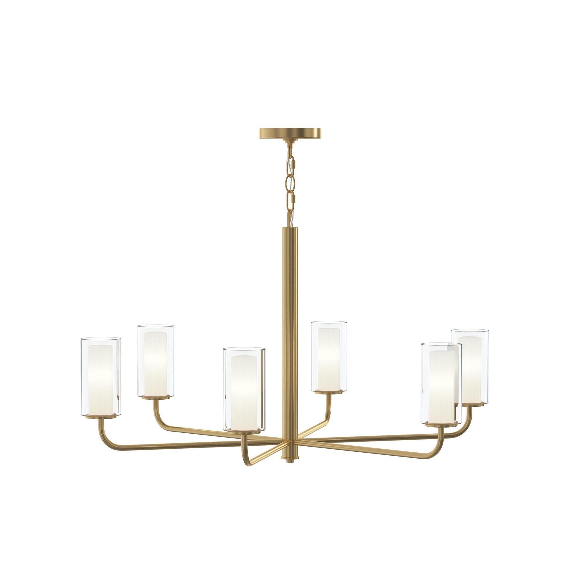 Progress Lighting P400477-191 Mack 6 Light Brushed Gold Chandelier