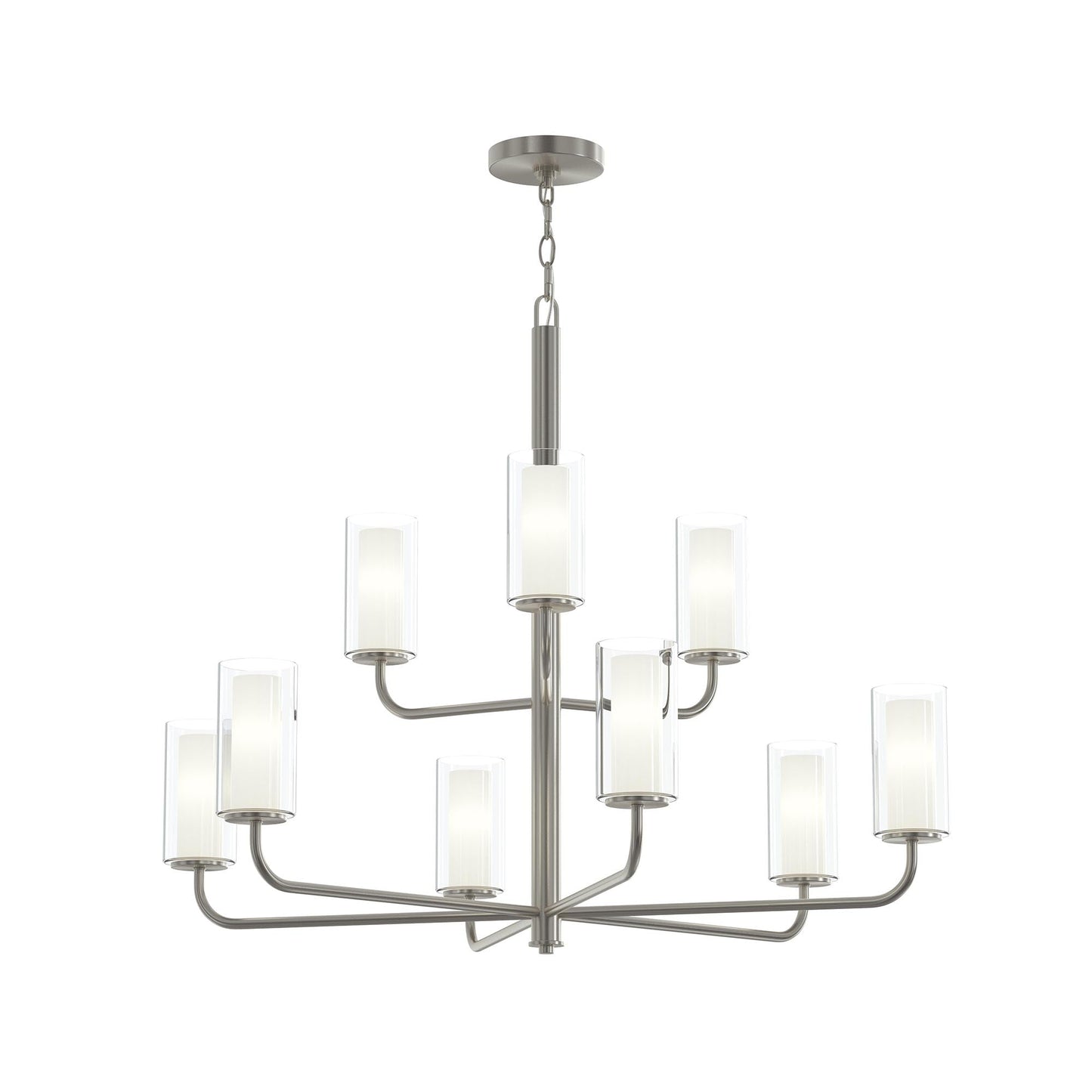 Progress Lighting P400478-009 Mack 9 Light 34 Inch Brushed Nickel Two-Tier Chandelier - Main Product Image