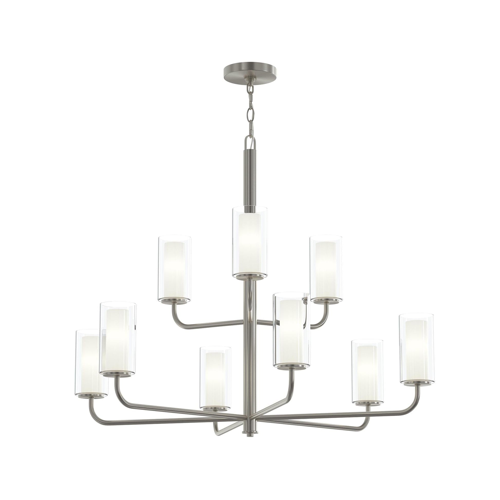 Progress Lighting P400478-009 Mack 9 Light 34 Inch Brushed Nickel Two-Tier Chandelier - Main Product Image