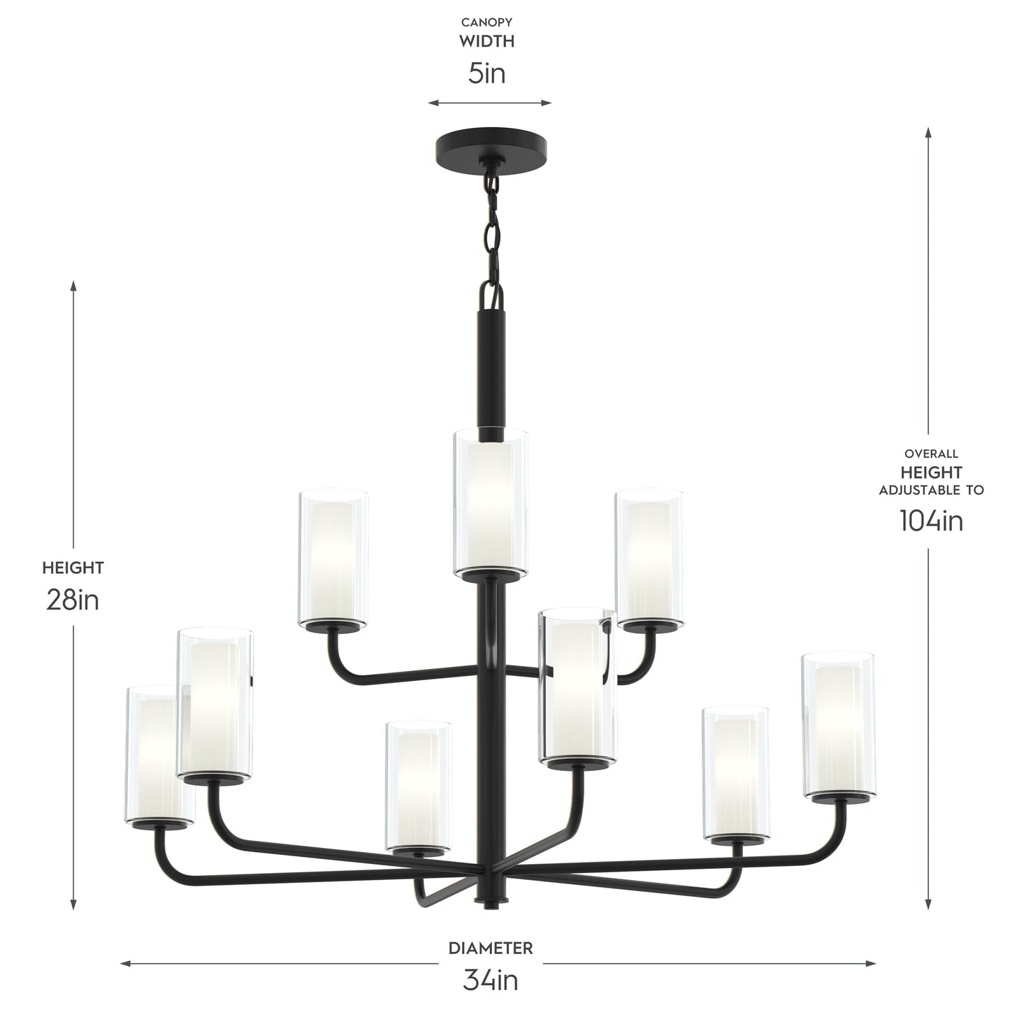 Progress Lighting P400478-31M Mack Chandelier Dimensions - 34 inch Diameter 28 inch Height