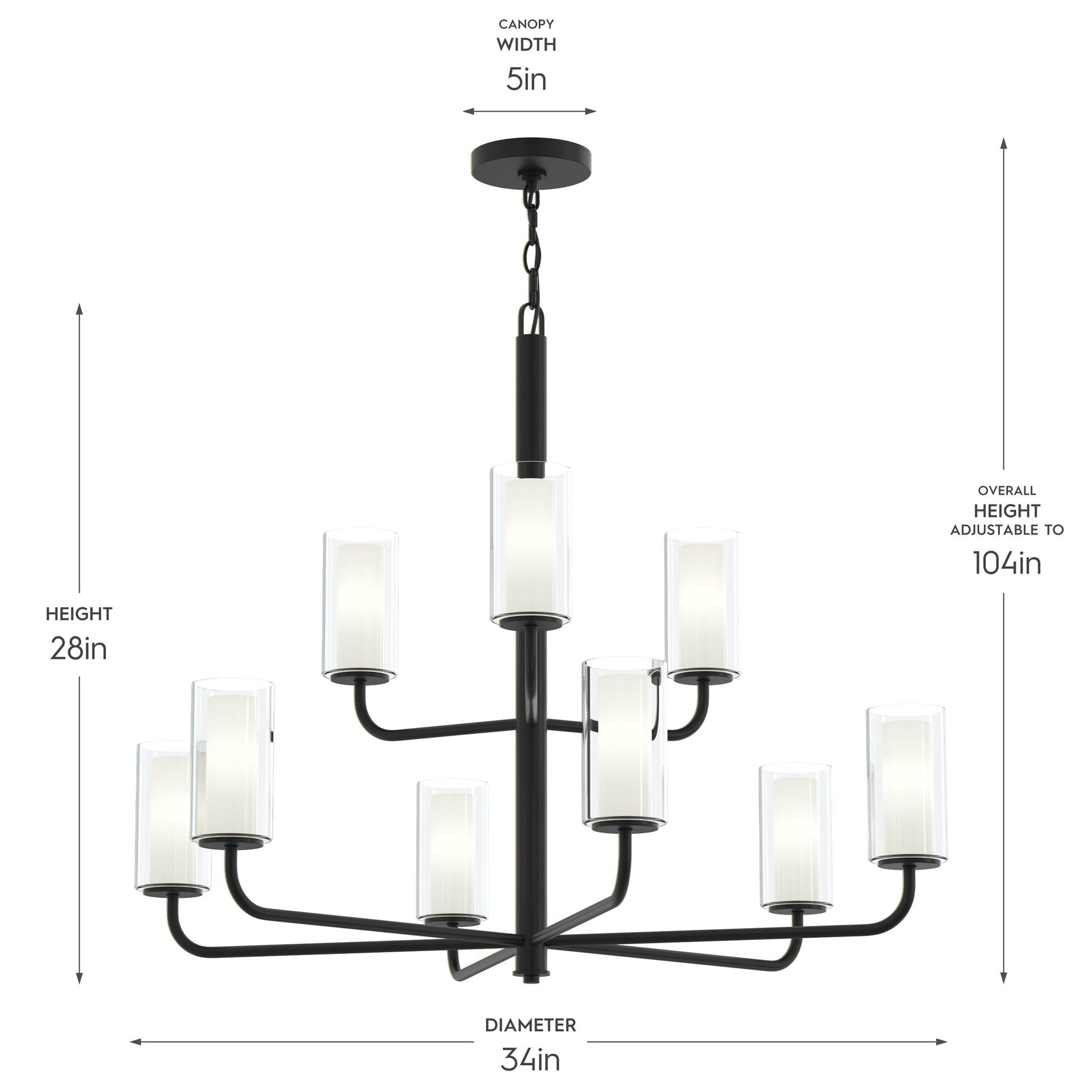 Progress Lighting P400478-31M Mack Chandelier Dimensions - 34 inch Diameter 28 inch Height