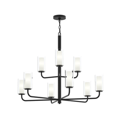 Progress Lighting P400478-31M Mack 9 Light 34 Inch Matte Black Chandelier Ceiling Light - Main Product Image