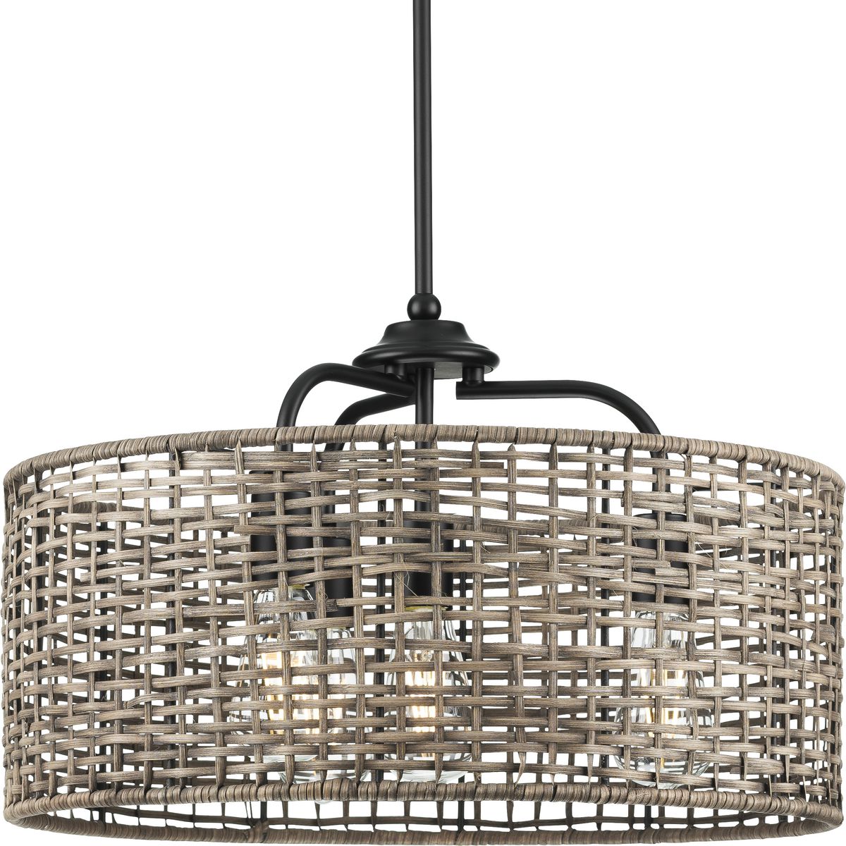 Progress Lighting Lavelle 4 light mocha rattan pendant ceiling light