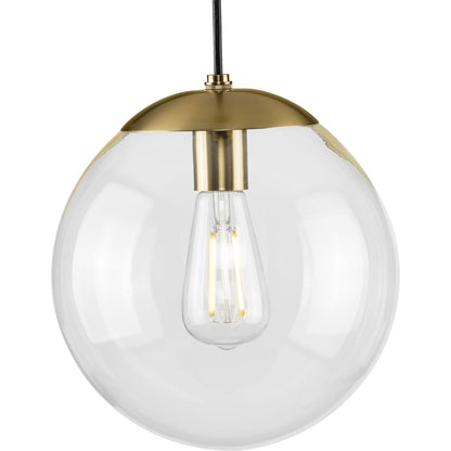 Progress Lighting P500310-109 Atwell 1 Light 10 inch Brushed Bronze Clear Glass Globe Pendant Light