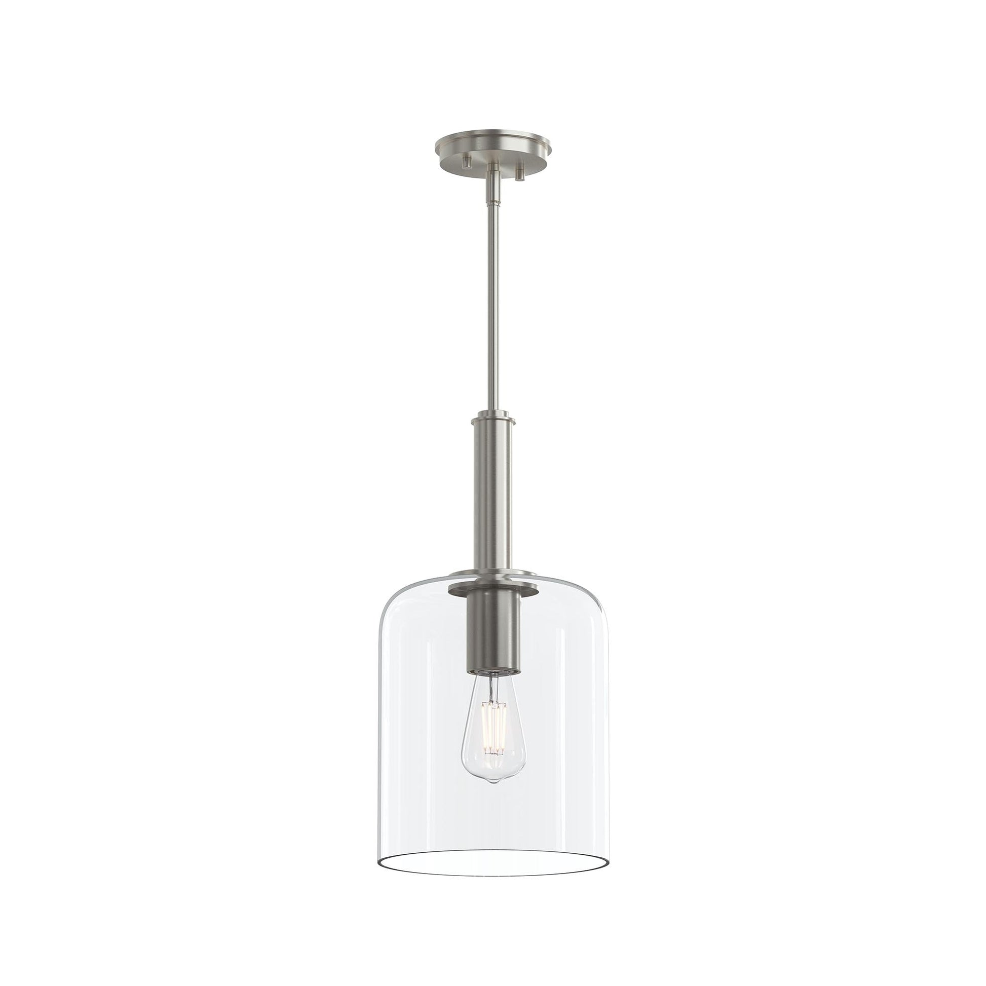 Progress Lighting P500509-009 Reines 1 Light Brushed Nickel Pendant with Clear Glass Shade