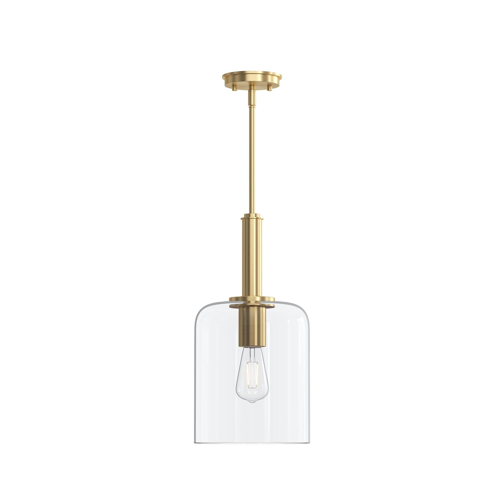 Progress Lighting P500509-191 Reines 1 Light Brushed Gold Pendant Ceiling Light - Front View