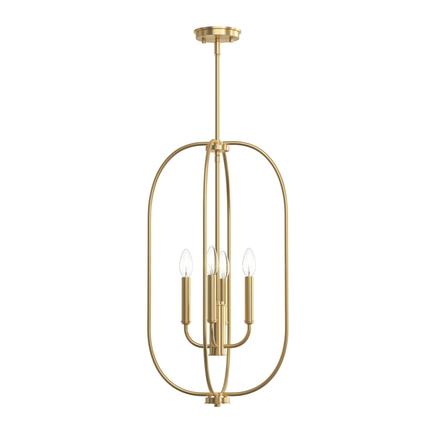 Progress Lighting P500510-191 Reines 4 Light Brushed Gold Foyer Pendant - image 9
